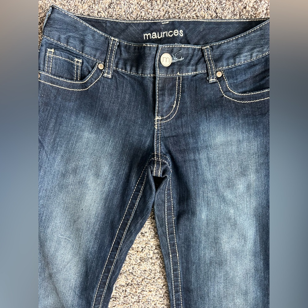 Maurices low rise flare Y2K jeans I like new condition size 1/2 Regular - Picture 2 of 8